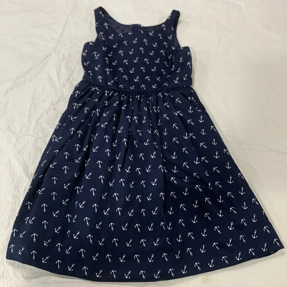 Ralph Lauren anchor print navy sleeveless dress - size 6
